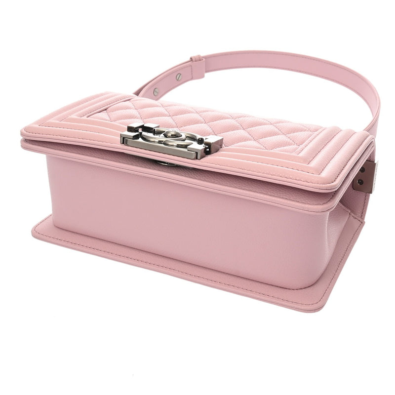 CHANEL シャネル ボーイシャネル スモールハンドバッグ 20cm ピンク A67085 レディース キャビアスキン ショルダーバッグ 未使用 銀蔵