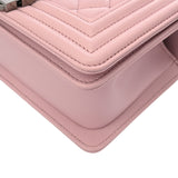 CHANEL シャネル ボーイシャネル スモールハンドバッグ 20cm ピンク A67085 レディース キャビアスキン ショルダーバッグ 未使用 銀蔵