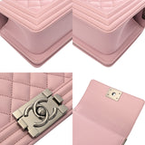 CHANEL シャネル ボーイシャネル スモールハンドバッグ 20cm ピンク A67085 レディース キャビアスキン ショルダーバッグ 未使用 銀蔵