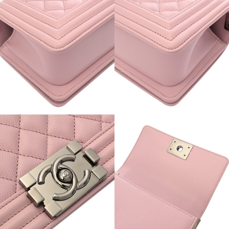 CHANEL シャネル ボーイシャネル スモールハンドバッグ 20cm ピンク A67085 レディース キャビアスキン ショルダーバッグ 未使用 銀蔵
