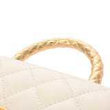 CHANEL シャネル マトラッセ トップハンドル XXS 2WAY ホワイト AS2215 レディース レザー ハンドバッグ 新同 中古 銀蔵