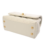 CHANEL シャネル マトラッセ トップハンドル XXS 2WAY ホワイト AS2215 レディース レザー ハンドバッグ 新同 中古 銀蔵