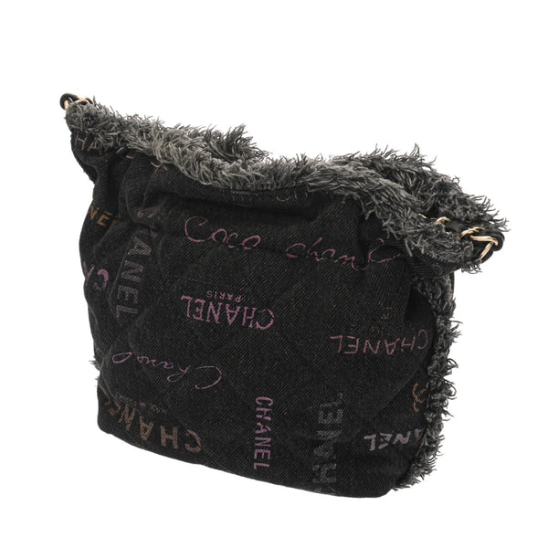 CHANEL シャネル マトラッセ スモール バケットバッグ ブラック AS3091 レディース デニム ショルダーバッグ Aランク 中古 銀蔵