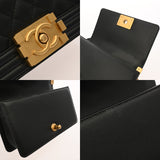 CHANEL シャネル ボーイシャネル スモールハンドバッグ 20cm ブラック A67085 レディース キャビアスキン ショルダーバッグ ABランク 中古 銀蔵