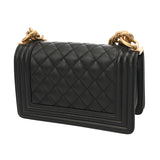 CHANEL シャネル ボーイシャネル スモールハンドバッグ 20cm ブラック A67085 レディース キャビアスキン ショルダーバッグ ABランク 中古 銀蔵