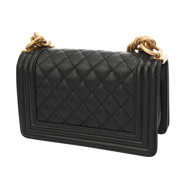 CHANEL シャネル ボーイシャネル スモールハンドバッグ 20cm ブラック A67085 レディース キャビアスキン ショルダーバッグ ABランク 中古 銀蔵