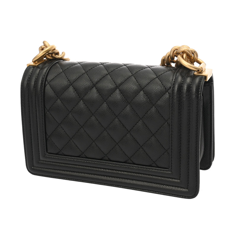 CHANEL シャネル ボーイシャネル スモールハンドバッグ 20cm ブラック A67085 レディース キャビアスキン ショルダーバッグ ABランク 中古 銀蔵
