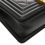CHANEL シャネル ボーイシャネル スモールハンドバッグ 20cm ブラック A67085 レディース キャビアスキン ショルダーバッグ ABランク 中古 銀蔵