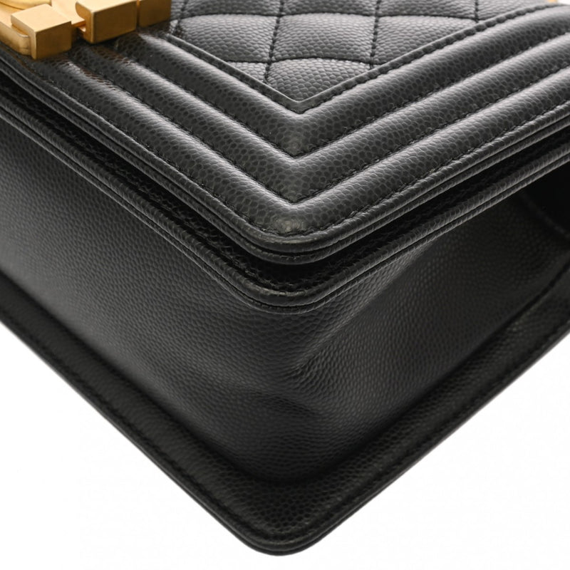 CHANEL シャネル ボーイシャネル スモールハンドバッグ 20cm ブラック A67085 レディース キャビアスキン ショルダーバッグ ABランク 中古 銀蔵