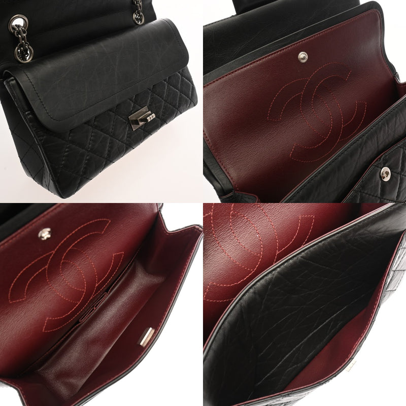 CHANEL シャネル 2.55 ハンドバッグ ブラック A37586 レディース エイジドカーフスキン ショルダーバッグ Aランク 中古 銀蔵