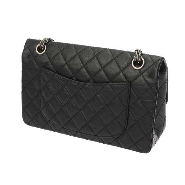 CHANEL シャネル 2.55 ハンドバッグ ブラック A37586 レディース エイジドカーフスキン ショルダーバッグ Aランク 中古 銀蔵