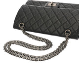 CHANEL シャネル 2.55 ハンドバッグ ブラック A37586 レディース エイジドカーフスキン ショルダーバッグ Aランク 中古 銀蔵