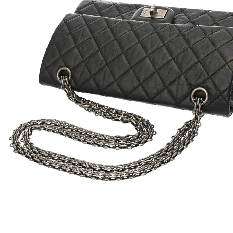 CHANEL シャネル 2.55 ハンドバッグ ブラック A37586 レディース エイジドカーフスキン ショルダーバッグ Aランク 中古 銀蔵