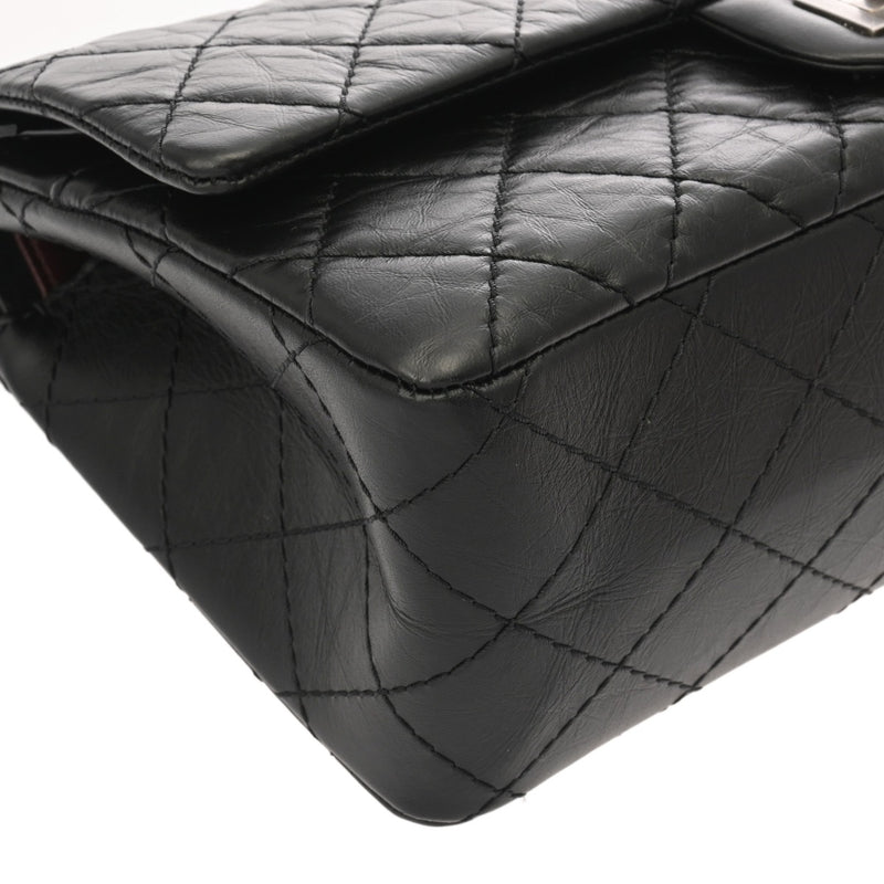 CHANEL シャネル 2.55 ハンドバッグ ブラック A37586 レディース エイジドカーフスキン ショルダーバッグ Aランク 中古 銀蔵