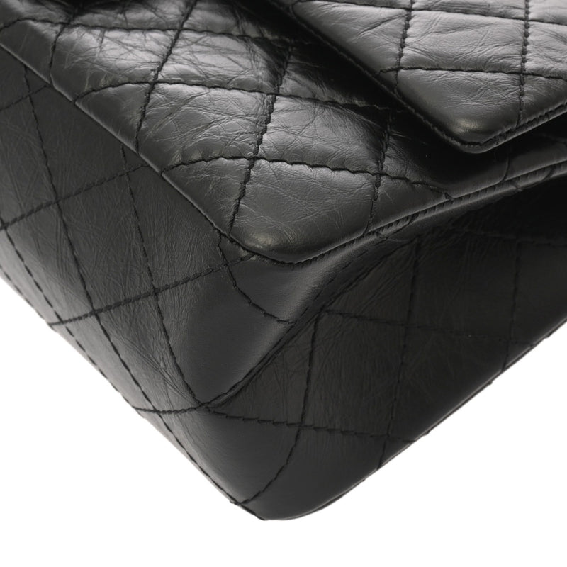 CHANEL シャネル 2.55 ハンドバッグ ブラック A37586 レディース エイジドカーフスキン ショルダーバッグ Aランク 中古 銀蔵