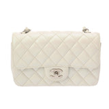 CHANEL シャネル マトラッセ ミニクラシック ハンドバッグ 20cm パールホワイト A69900 レディース エイジドカーフ ショルダーバッグ 新同 中古 銀蔵
