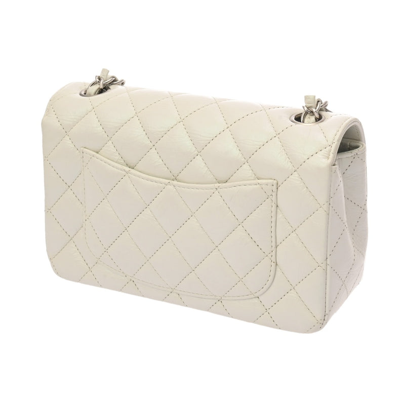 CHANEL シャネル マトラッセ ミニクラシック ハンドバッグ 20cm パールホワイト A69900 レディース エイジドカーフ ショルダーバッグ 新同 中古 銀蔵