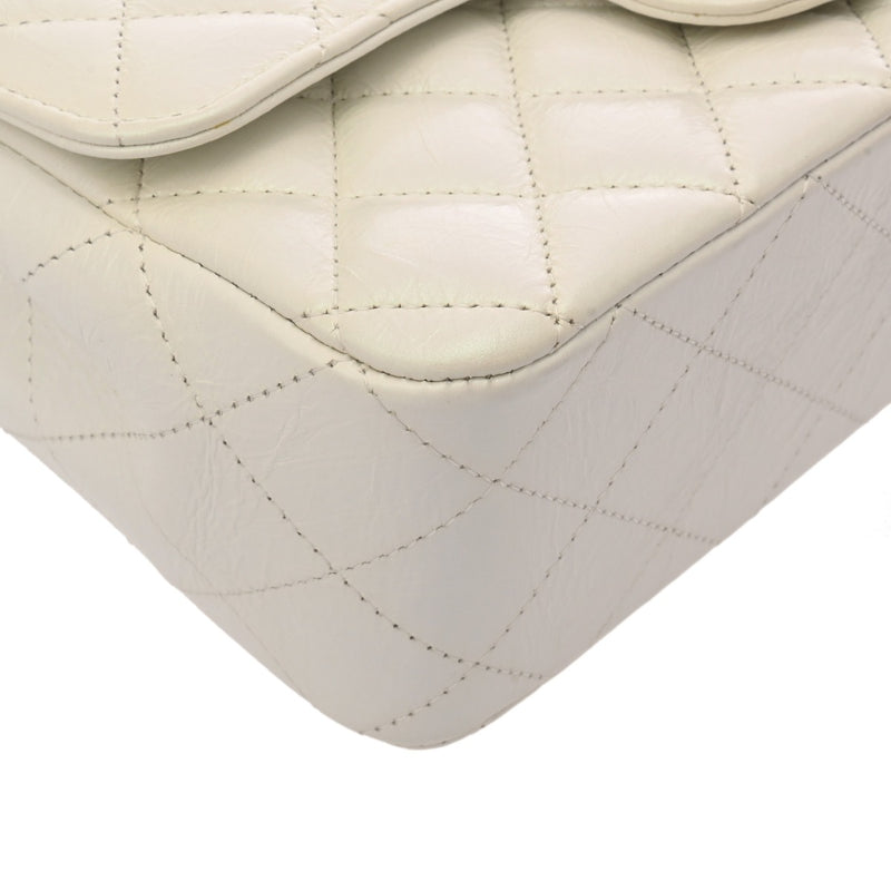 CHANEL シャネル マトラッセ ミニクラシック ハンドバッグ 20cm パールホワイト A69900 レディース エイジドカーフ ショルダーバッグ 新同 中古 銀蔵