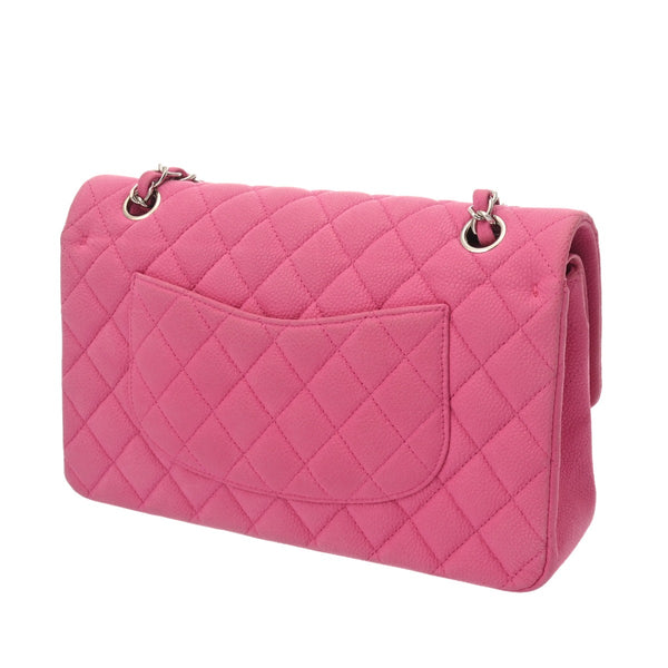 CHANEL シャネル マトラッセ チェーンショルダー 25cm Wフラップ ピンク A01112 レディース マットキャビアスキン ショルダーバッグ ABランク 中古 銀蔵