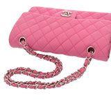 CHANEL シャネル マトラッセ チェーンショルダー 25cm Wフラップ ピンク A01112 レディース マットキャビアスキン ショルダーバッグ ABランク 中古 銀蔵
