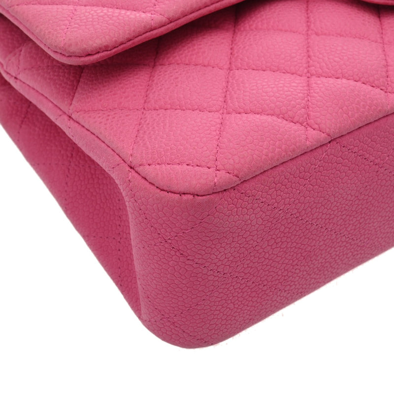 CHANEL シャネル マトラッセ チェーンショルダー 25cm Wフラップ ピンク A01112 レディース マットキャビアスキン ショルダーバッグ ABランク 中古 銀蔵