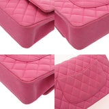 CHANEL シャネル マトラッセ チェーンショルダー 25cm Wフラップ ピンク A01112 レディース マットキャビアスキン ショルダーバッグ ABランク 中古 銀蔵