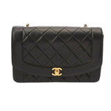 CHANEL シャネル チェーンショルダー ダイアナ 25cm ブラック A01165 レディース ラムスキン ショルダーバッグ ABランク 中古 銀蔵