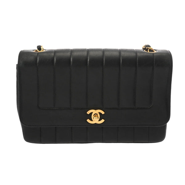 CHANEL シャネル マドモアゼル チェーンショルダー ブラック レディース ラムスキン ショルダーバッグ Bランク 中古 銀蔵