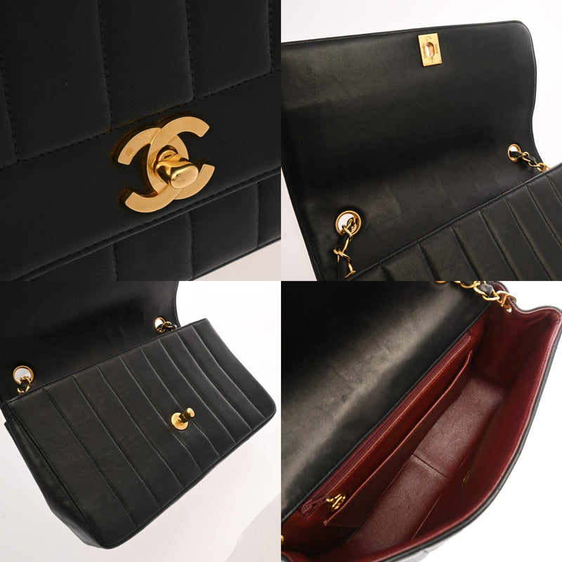 CHANEL シャネル マドモアゼル チェーンショルダー ブラック レディース ラムスキン ショルダーバッグ Bランク 中古 銀蔵