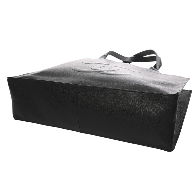 CHANEL シャネル ブラック レディース キャビアスキン トートバッグ Bランク 中古 銀蔵