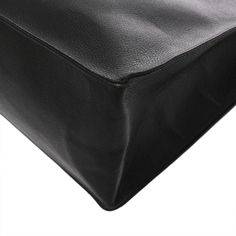 CHANEL シャネル ブラック レディース キャビアスキン トートバッグ Bランク 中古 銀蔵