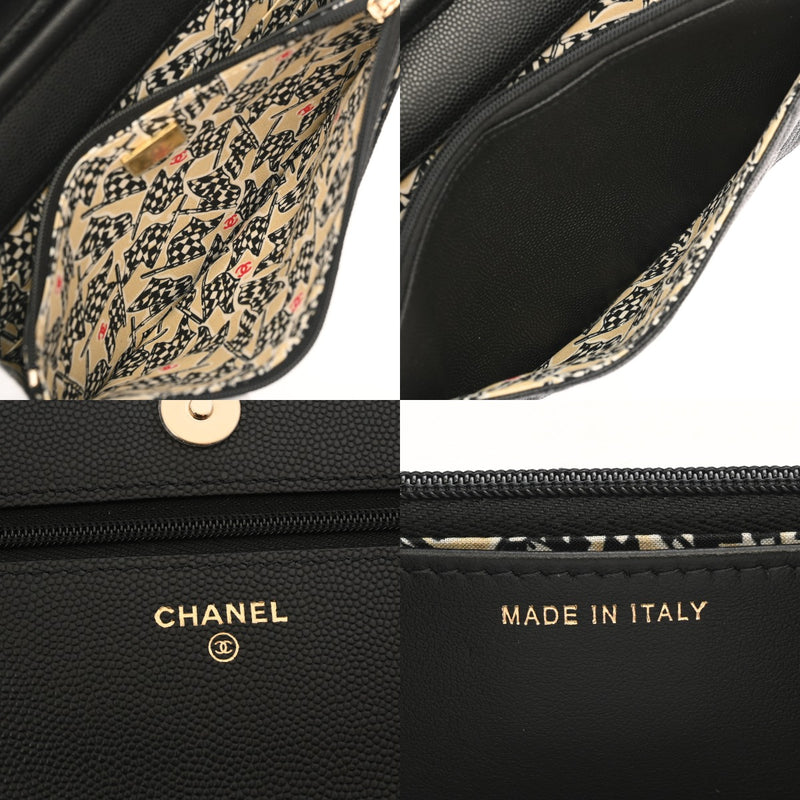 CHANEL シャネル マトラッセ クラシック チェーンウォレット ブラック AP3127 レディース キャビアスキン ショルダーバッグ 未使用 銀蔵