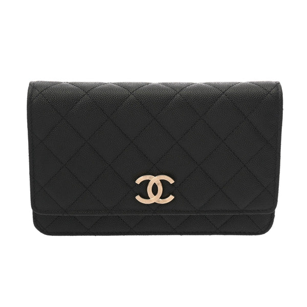 CHANEL シャネル マトラッセ クラシック チェーンウォレット ブラック AP3127 レディース キャビアスキン ショルダーバッグ 未使用 銀蔵