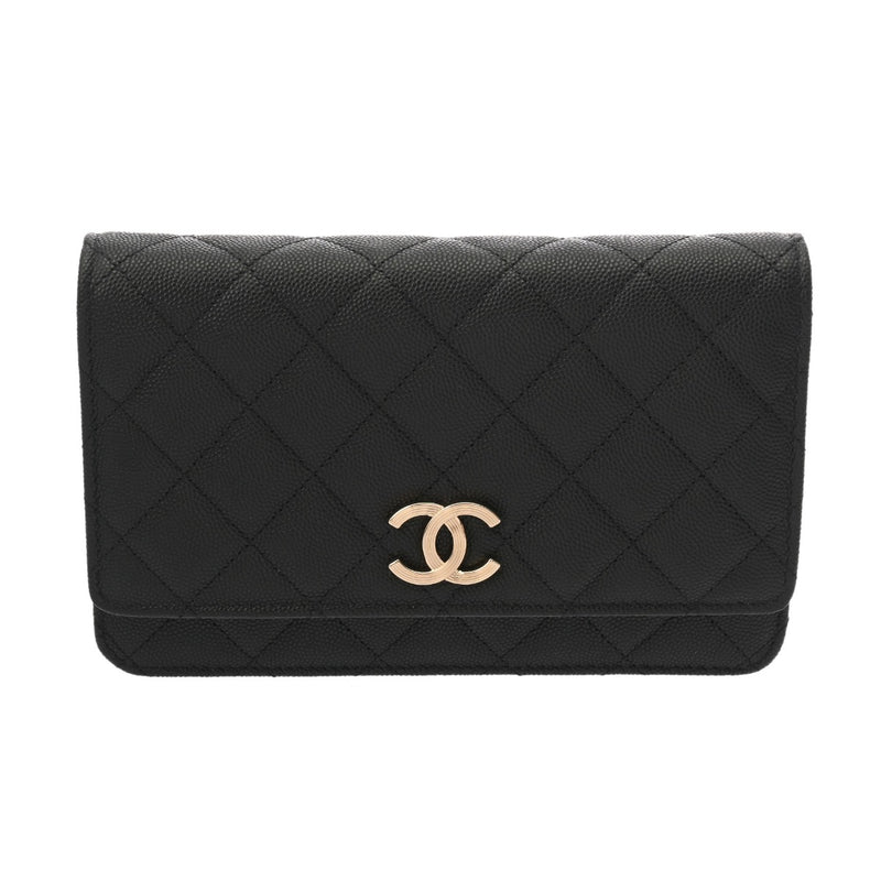CHANEL シャネル マトラッセ クラシック チェーンウォレット ブラック AP3127 レディース キャビアスキン ショルダーバッグ 未使用 銀蔵