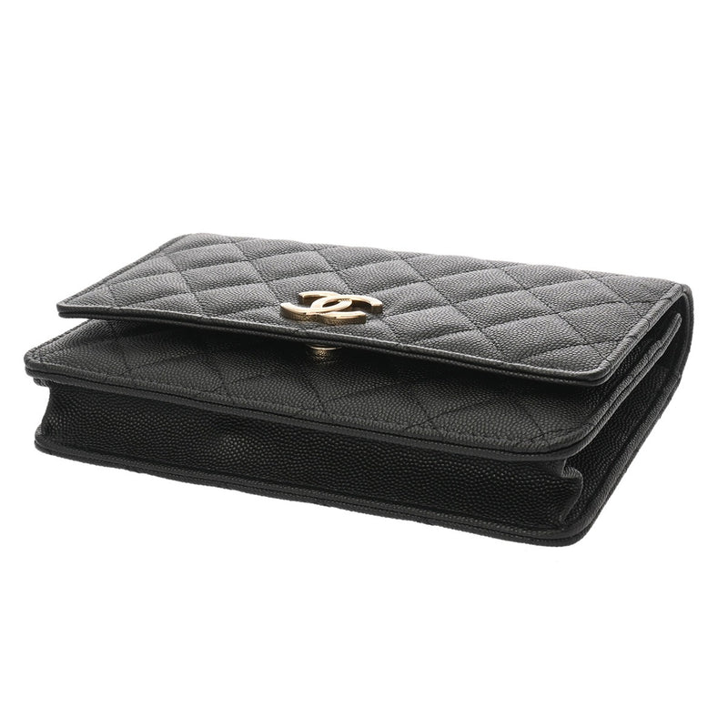 CHANEL シャネル マトラッセ クラシック チェーンウォレット ブラック AP3127 レディース キャビアスキン ショルダーバッグ 未使用 銀蔵