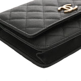 CHANEL シャネル マトラッセ クラシック チェーンウォレット ブラック AP3127 レディース キャビアスキン ショルダーバッグ 未使用 銀蔵