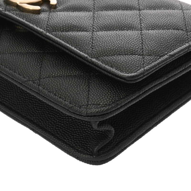 CHANEL シャネル マトラッセ クラシック チェーンウォレット ブラック AP3127 レディース キャビアスキン ショルダーバッグ 未使用 銀蔵