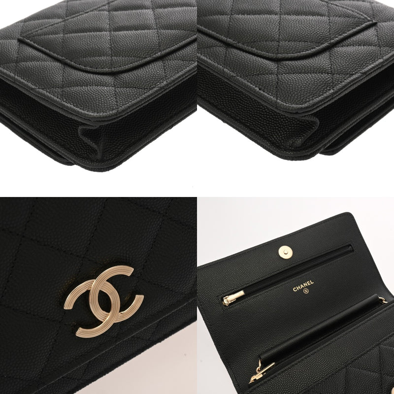 CHANEL シャネル マトラッセ クラシック チェーンウォレット ブラック AP3127 レディース キャビアスキン ショルダーバッグ 未使用 銀蔵