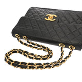 CHANEL シャネル デカマトラッセ チェーンショルダー 34cm ブラック レディース ラムスキン ショルダーバッグ Bランク 中古 銀蔵