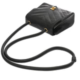 CHANEL シャネル Vステッチ ブラック レディース リザード ショルダーバッグ Bランク 中古 銀蔵