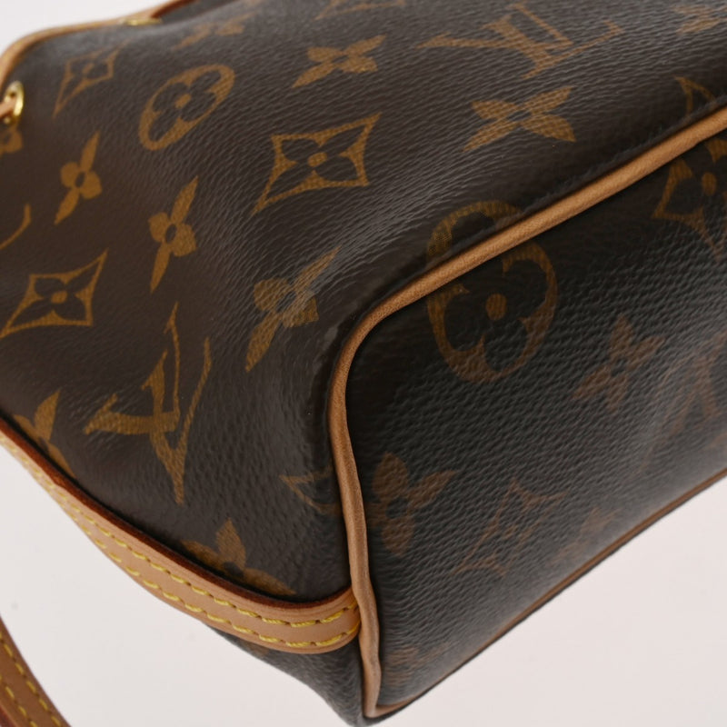 LOUIS VUITTON ルイヴィトン モノグラム ナノノエ 2WAY ブラウン M81266 レディース モノグラムキャンバス ショルダーバッグ Aランク 中古 銀蔵
