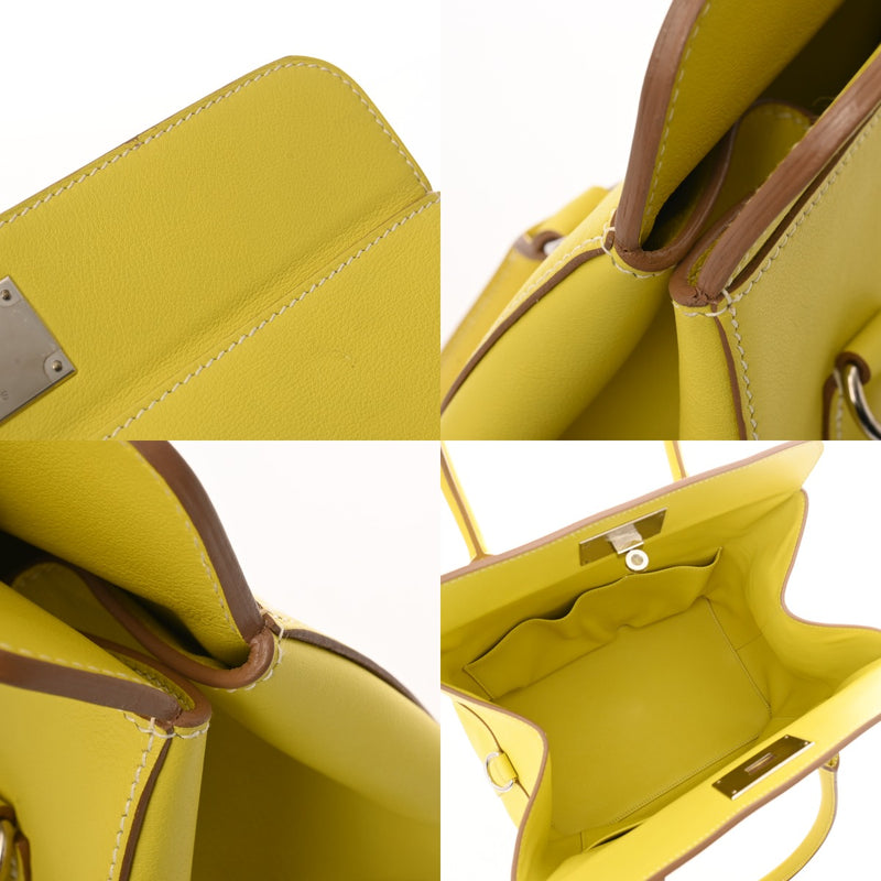HERMES エルメス ツールボックス 26 2WAY ライム □Q刻印(2013年頃) レディース ヴォースイフト ハンドバッグ Aランク 中古 銀蔵