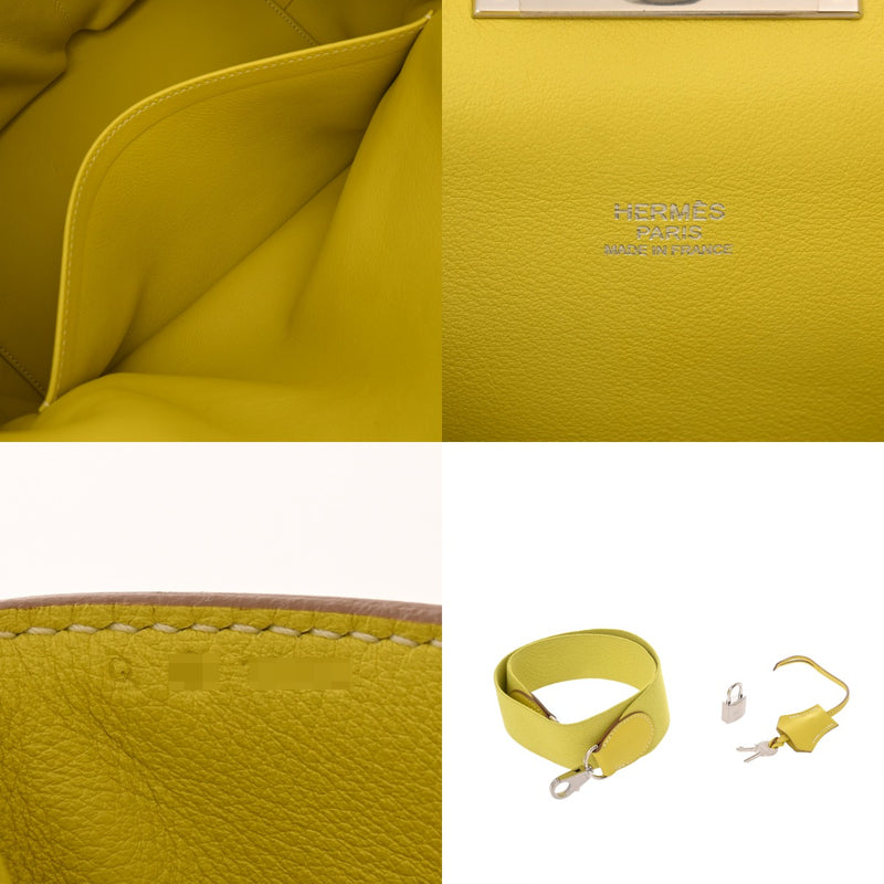 HERMES エルメス ツールボックス 26 2WAY ライム □Q刻印(2013年頃) レディース ヴォースイフト ハンドバッグ Aランク 中古 銀蔵