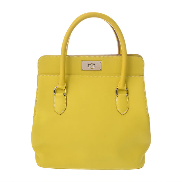HERMES エルメス ツールボックス 26 2WAY ライム □Q刻印(2013年頃) レディース ヴォースイフト ハンドバッグ Aランク 中古 銀蔵