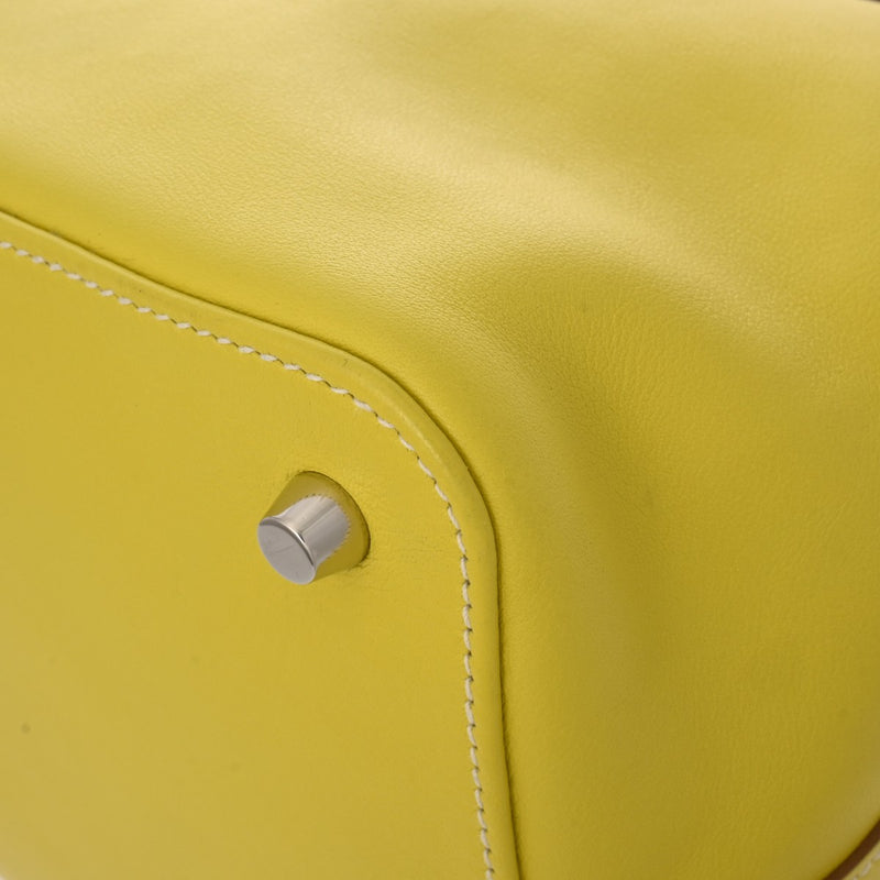 HERMES エルメス ツールボックス 26 2WAY ライム □Q刻印(2013年頃) レディース ヴォースイフト ハンドバッグ Aランク 中古 銀蔵