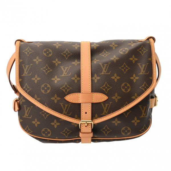 LOUIS VUITTON ルイヴィトン モノグラム ソミュール 30 ブラウン M42256 レディース モノグラムキャンバス ショルダーバッグ ABランク 中古 銀蔵