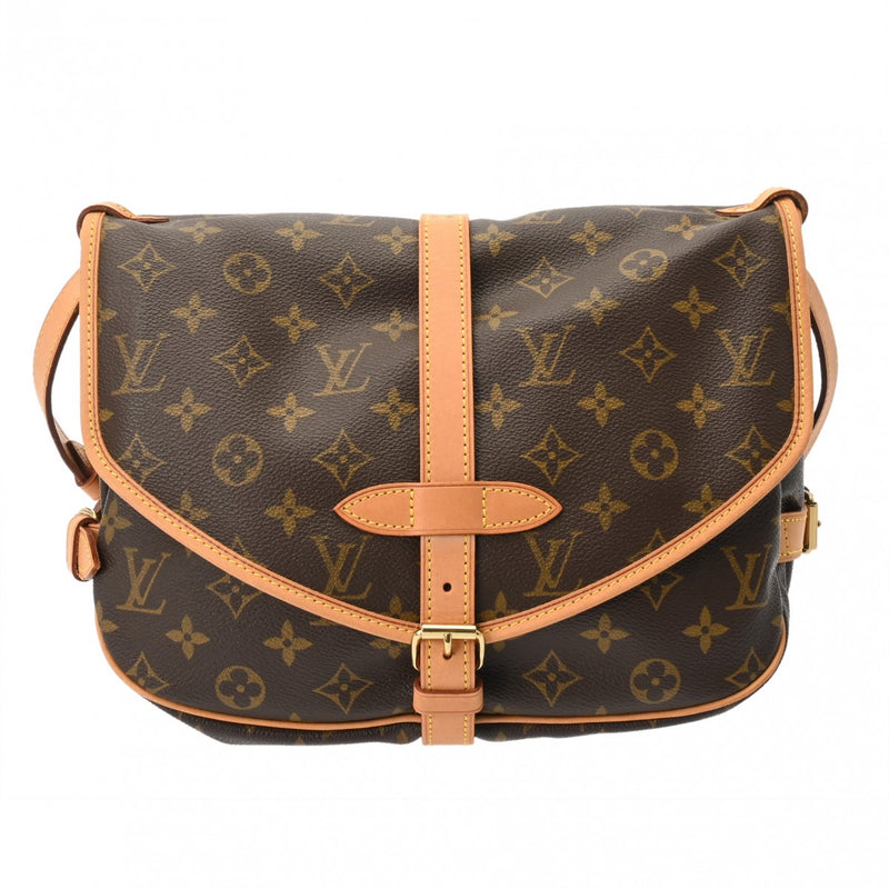 LOUIS VUITTON ルイヴィトン モノグラム ソミュール 30 ブラウン M42256 レディース モノグラムキャンバス ショルダーバッグ ABランク 中古 銀蔵