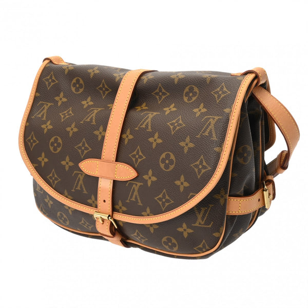 LOUIS VUITTON ルイヴィトン モノグラム ソミュール 30 ブラウン M42256 レディース モノグラムキャンバス ショルダーバッグ ABランク 中古 銀蔵