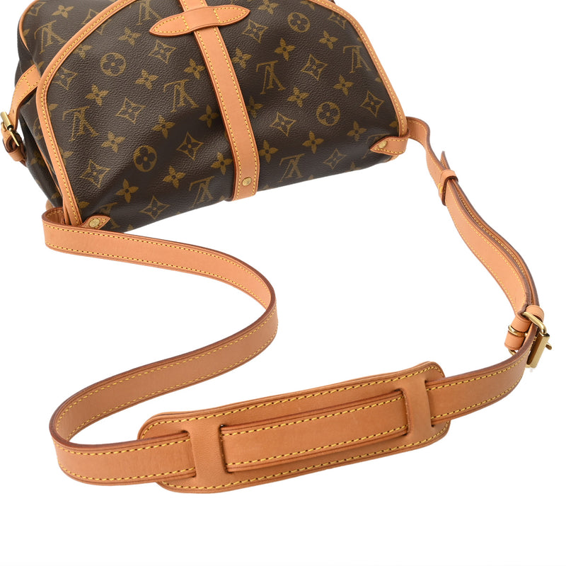 LOUIS VUITTON ルイヴィトン モノグラム ソミュール 30 ブラウン M42256 レディース モノグラムキャンバス ショルダーバッグ ABランク 中古 銀蔵