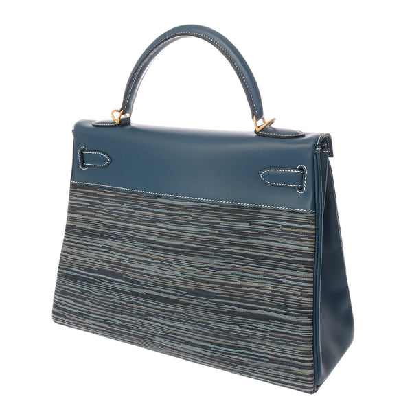 HERMES エルメス ケリー 32 内縫い 2WAY ブルータラサ □G刻印(2003年頃) レディース トゴ ヴィブラート/ボックスカーフ ハンドバッグ Aランク 中古 銀蔵